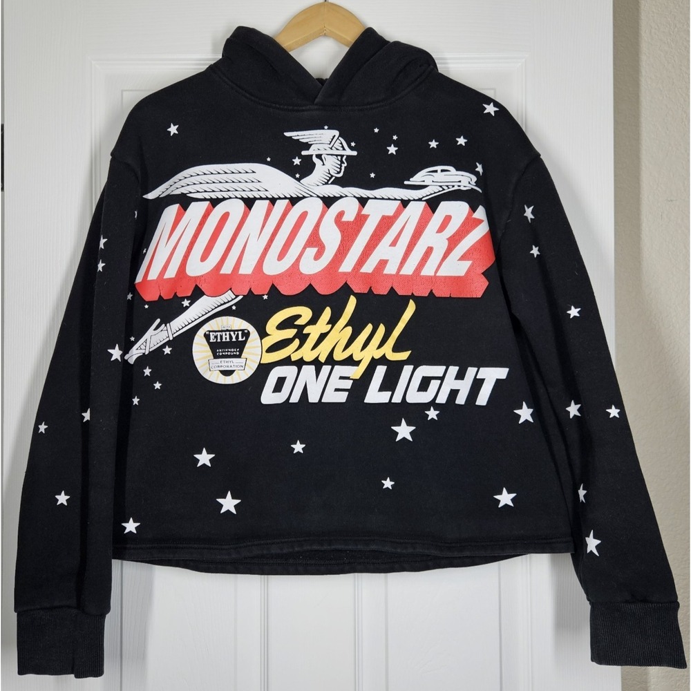 Monostarz Mono Eitha Racing Club Graphic AOP Hoodie Black Women XL Fleece Lined